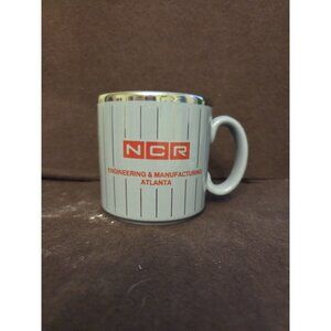 Vintage NCR Coffee Mug Gray‎ Silver National Cash Register Computer Software